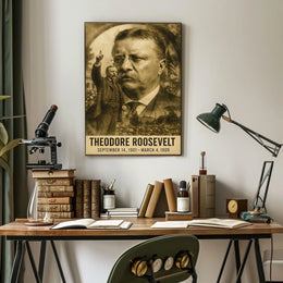 Theodore Roosevelt 26th President of the United States Double Exposure Poster