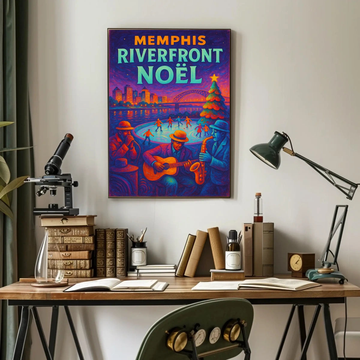 Memphis Riverfront Noël Poster