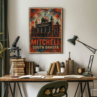 Mitchell South Dakota Scenic Vintage Wanderlust Poster