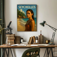 Seychelles Beach Scene Poster
