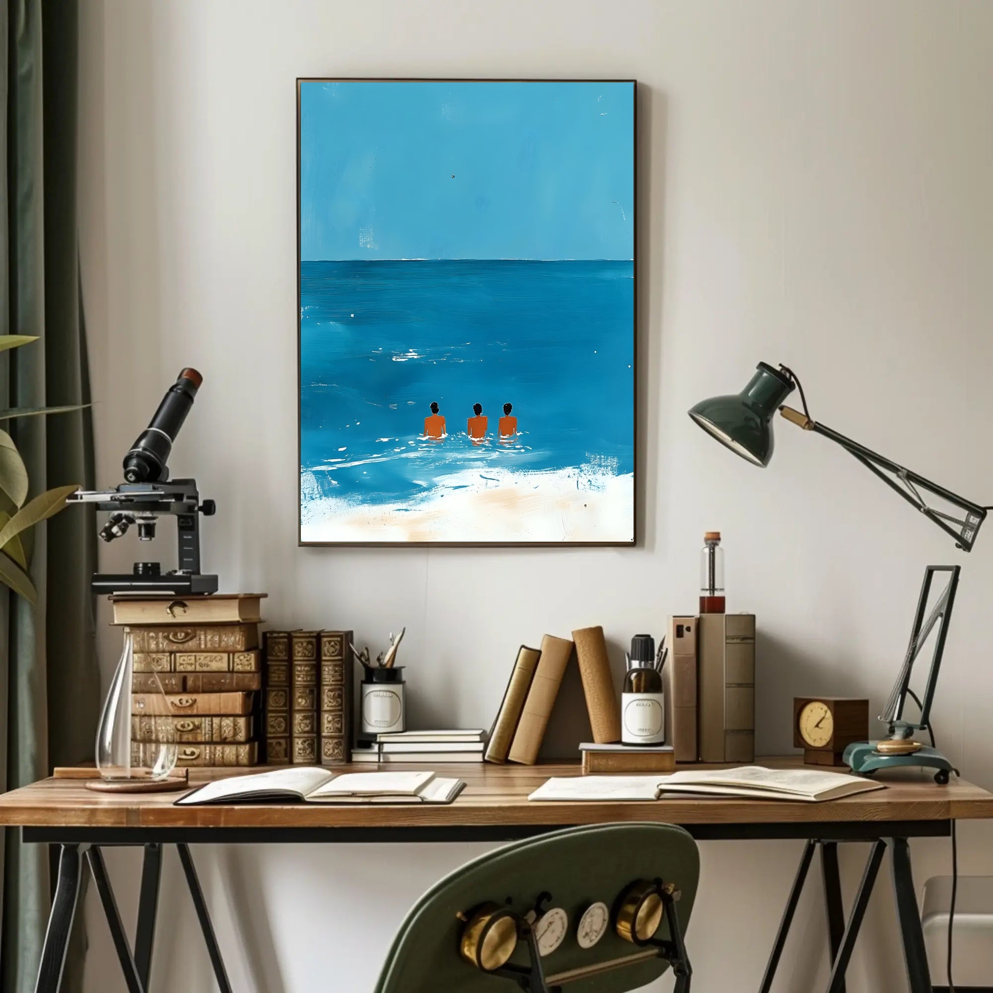 Ocean Trio Coastal Poster Minimalist Beach Wall Art