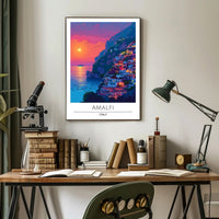 Amalfi Coast Sunset: Dreamy Travel Poster
