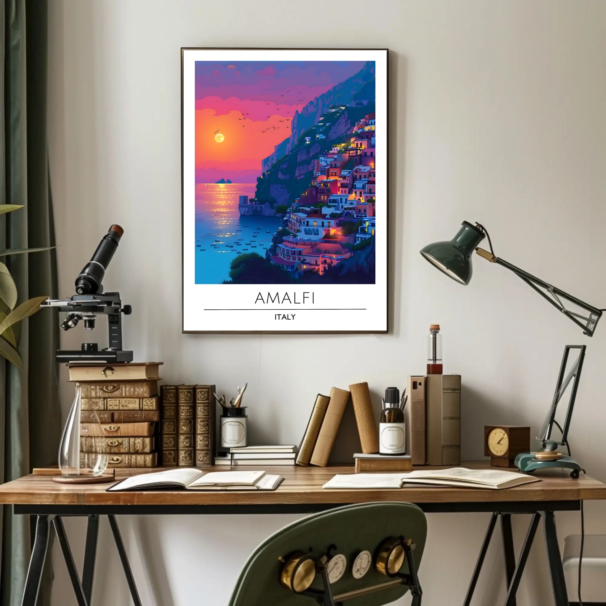 Amalfi Coast Sunset: Dreamy Travel Poster