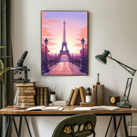 Sunset Over Paris Poster