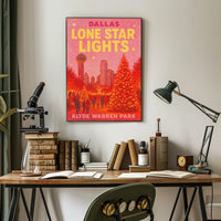 Dallas Lone Star Lights Skyline Poster