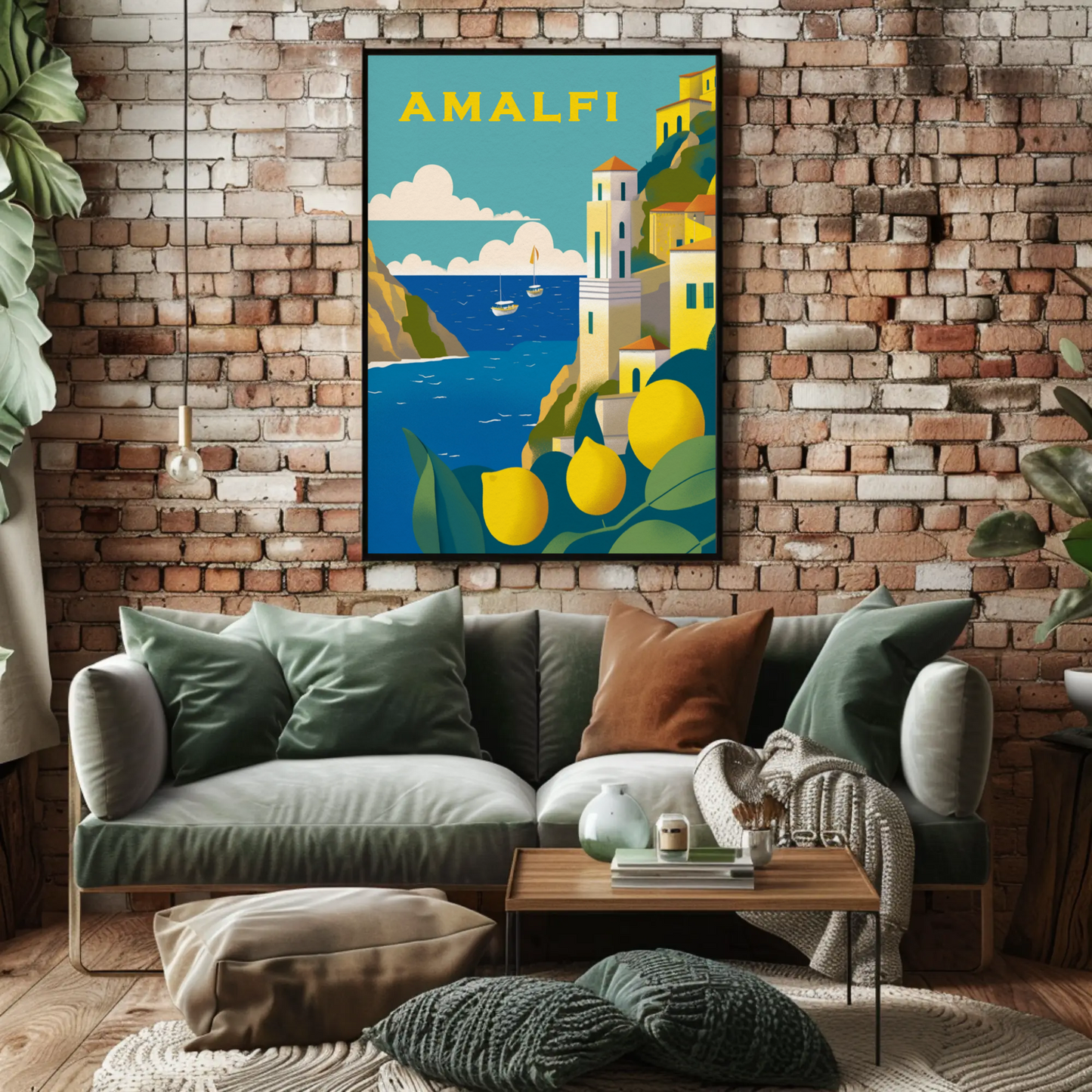 Amalfi Italy Vintage Travel Poster