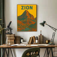 Zion National Park Vintage Travel Poster Print