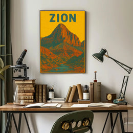 Zion National Park Vintage Travel Poster Print