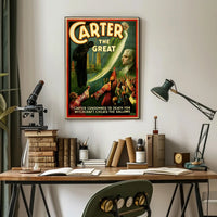 Carter the Great Vintage Magician Show Cultural Poster