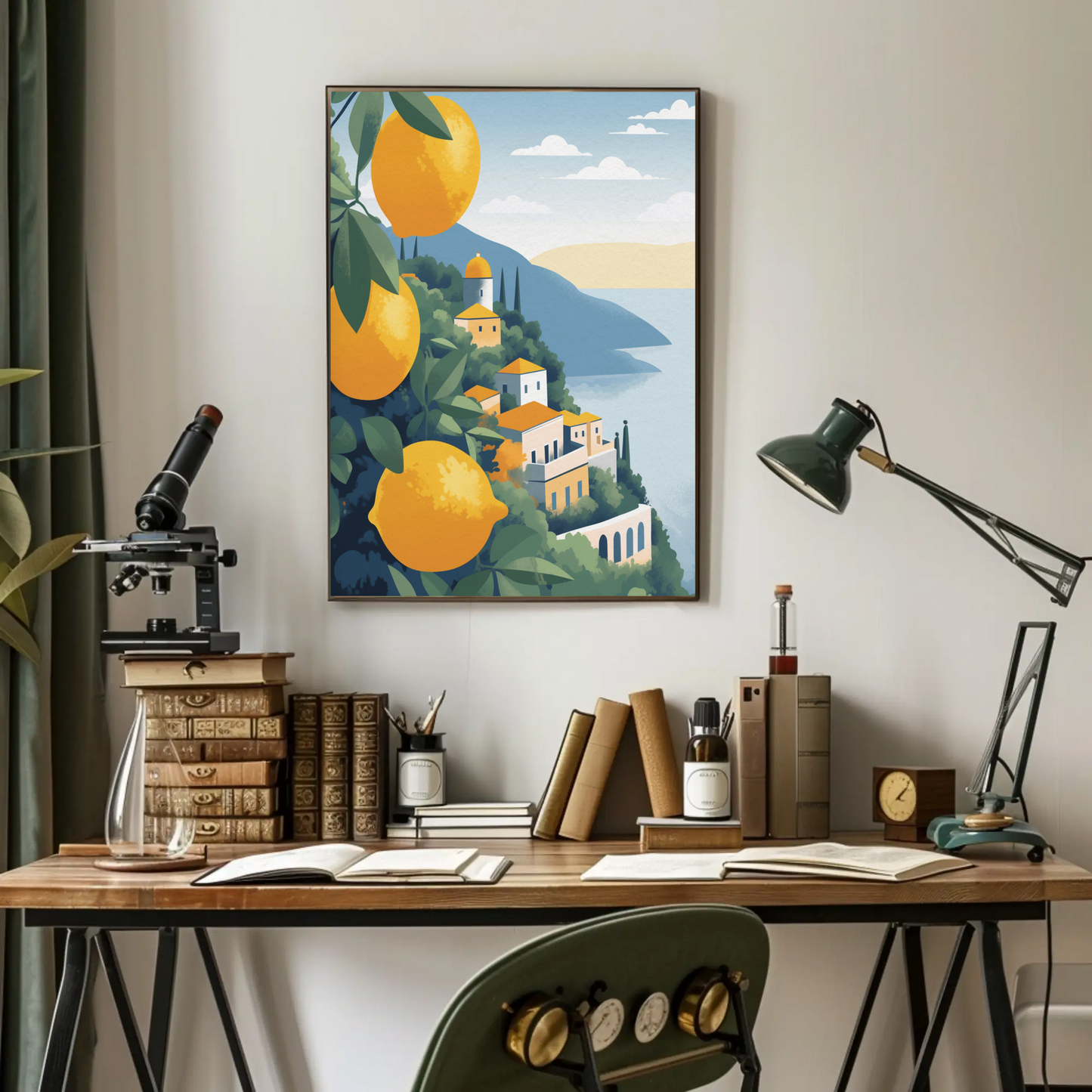 Lemon Trees Over Amalfi Coast Citrus View Travel Poster
