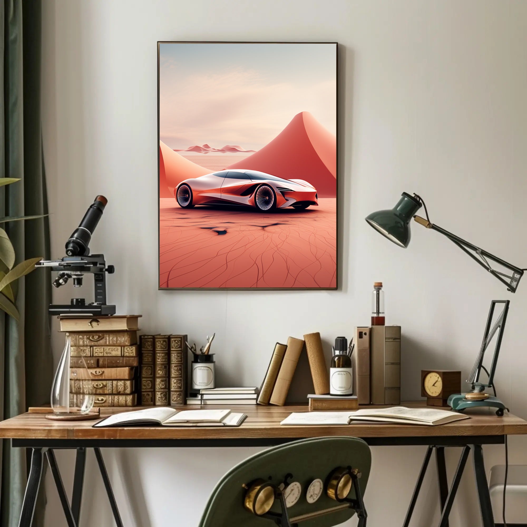 Futuristic Desert Ride Poster PosterGoat