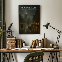 New York City A Night in the Rain Poster