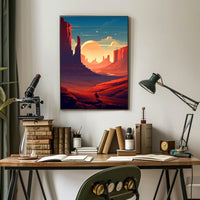 Desert Sunset Journey Poster PosterGoat