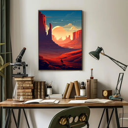 Desert Sunset Journey Poster PosterGoat