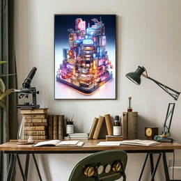 Neon Cityscape Poster
