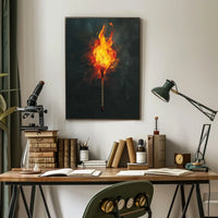 Ignite Your Space: Ablaze Matchstick Art Poster