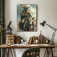 Sci-Fi Western Adventure Poster: Futuristic Cowboy Art PosterGoat