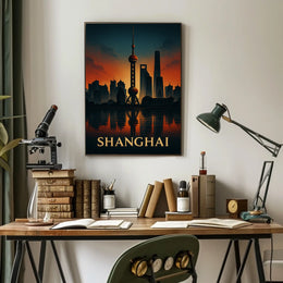 Shanghai Skyline Poster