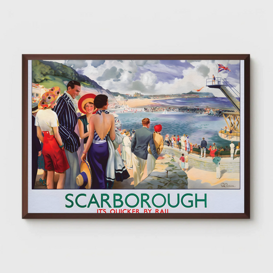 Scarborough - It's Quicker by Rail Poster