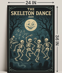 Dancing Skeletons Vintage Halloween Pop Culture Poster