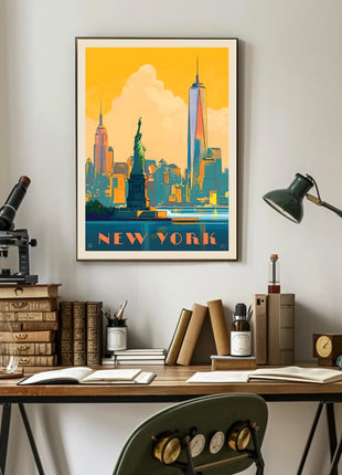 New York Adventure Vintage Travel Poster