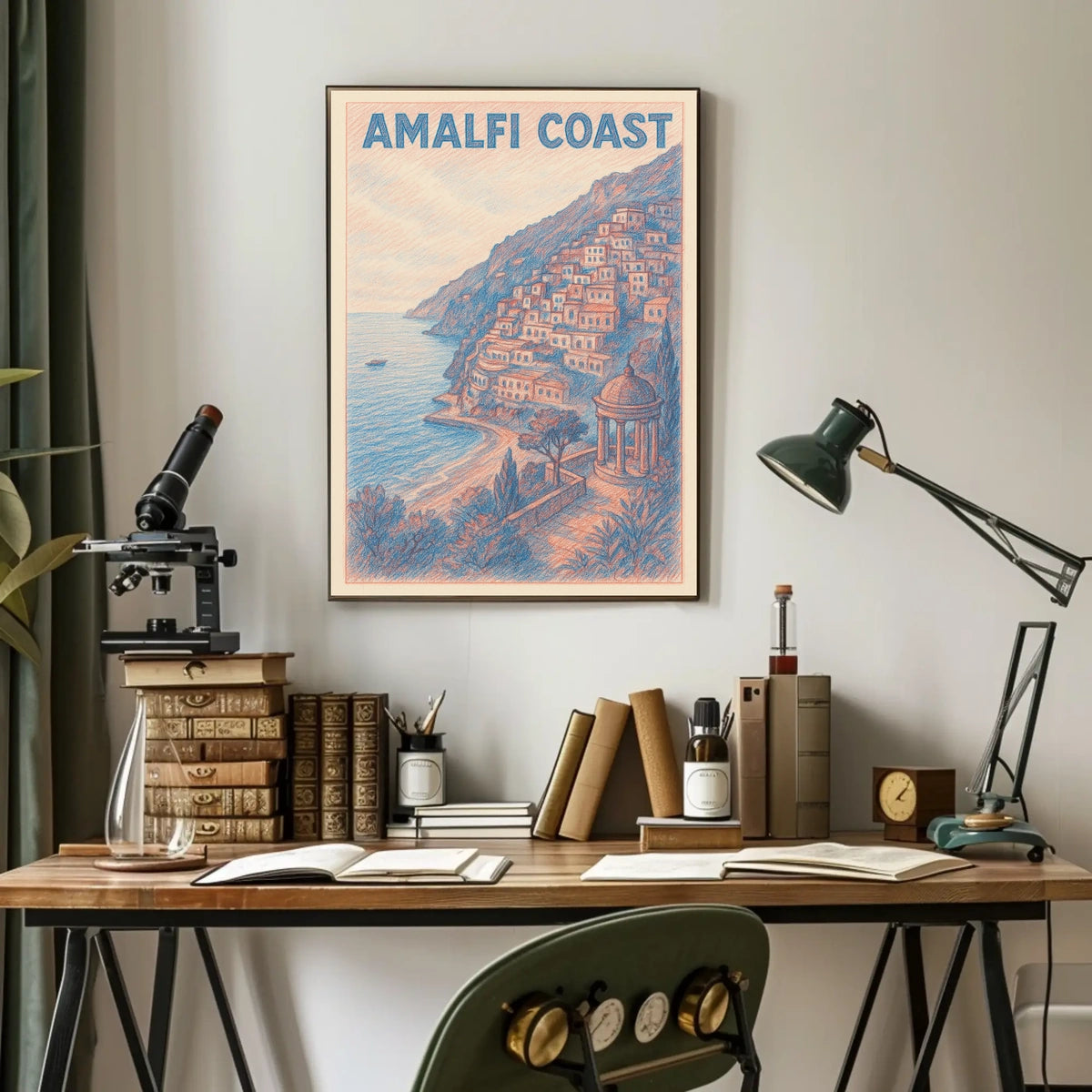 Amalfi Coast Poster 18x24 Coastal Wall Art Home Decor