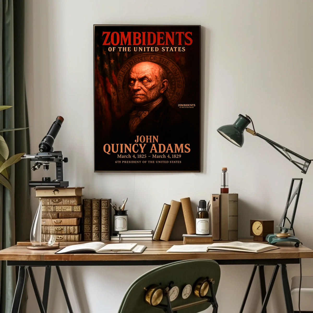 John Quincy Adams 6th President of the United States Zombidents Poster Series