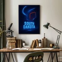 South Dakota Neon Vibes Poster