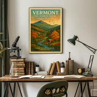 Vermont Autumn Landscape Travel Poster