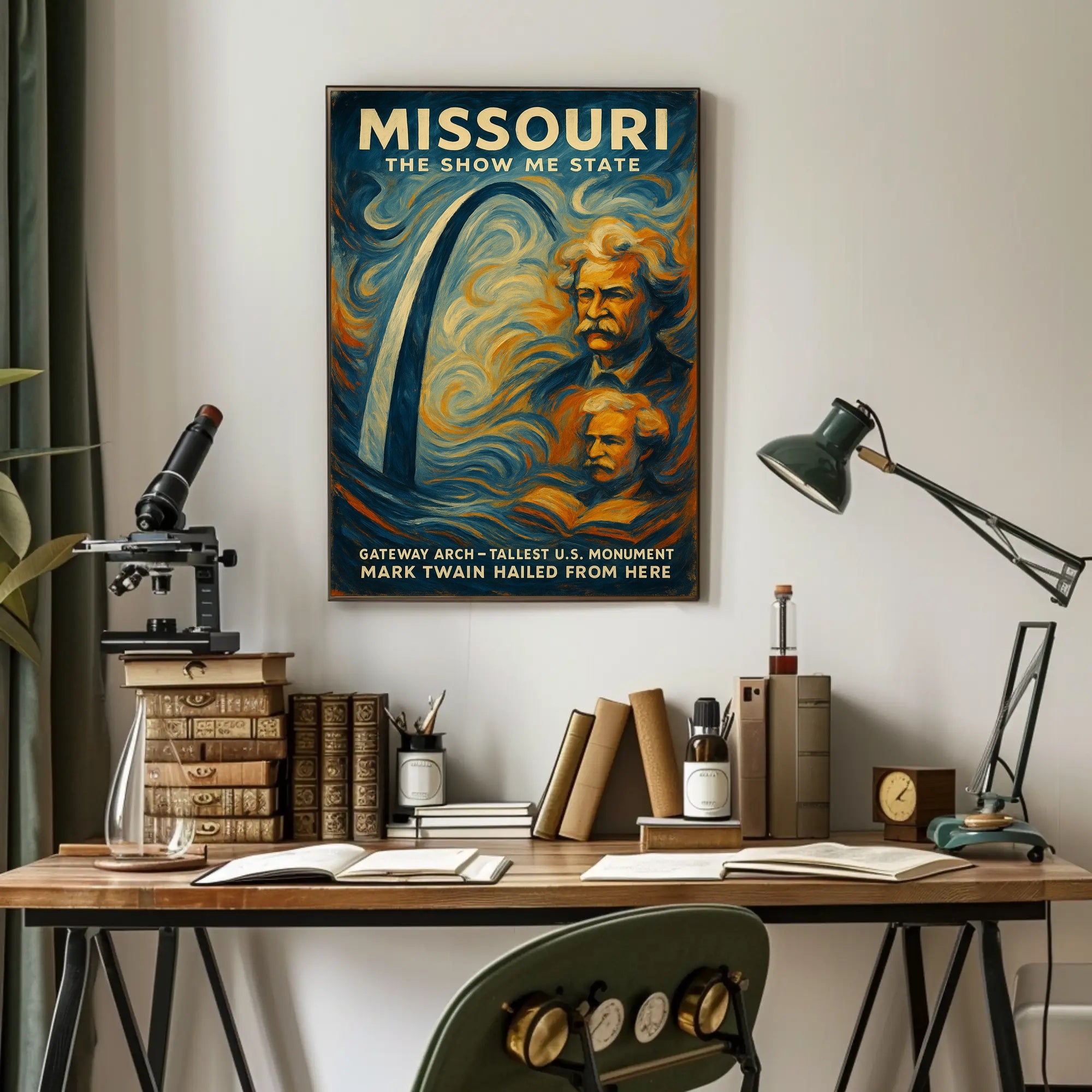 Missouri Gateway Arch Vintage Cultural or Heritage Poster