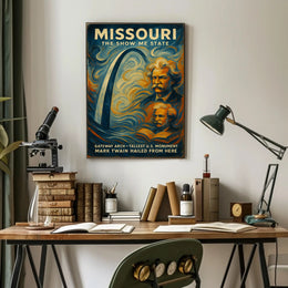 Missouri Gateway Arch Vintage Cultural or Heritage Poster