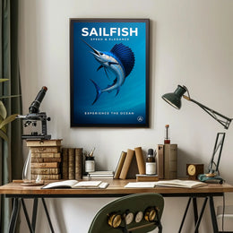 Sailfish Speed & Elegance Poster PosterGoat