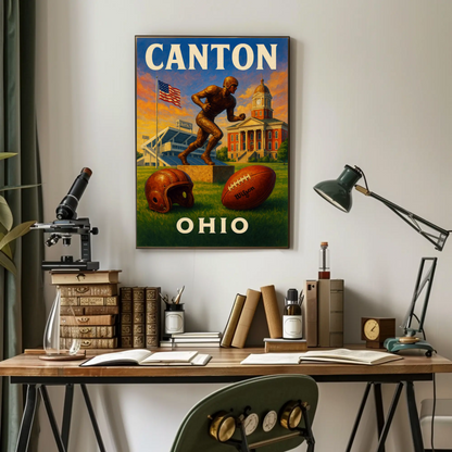 Canton Ohio Football Heritage Hall Travel Poster