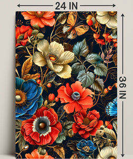 Intricate Floral Butterfly Art Print - Abstract or Artistic Poster
