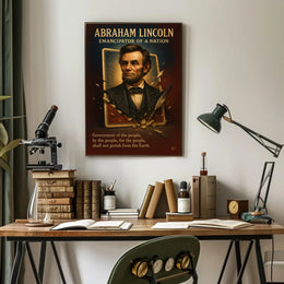 Abraham Lincoln Inspirational Vintage Art Historical or Presidential Poster
