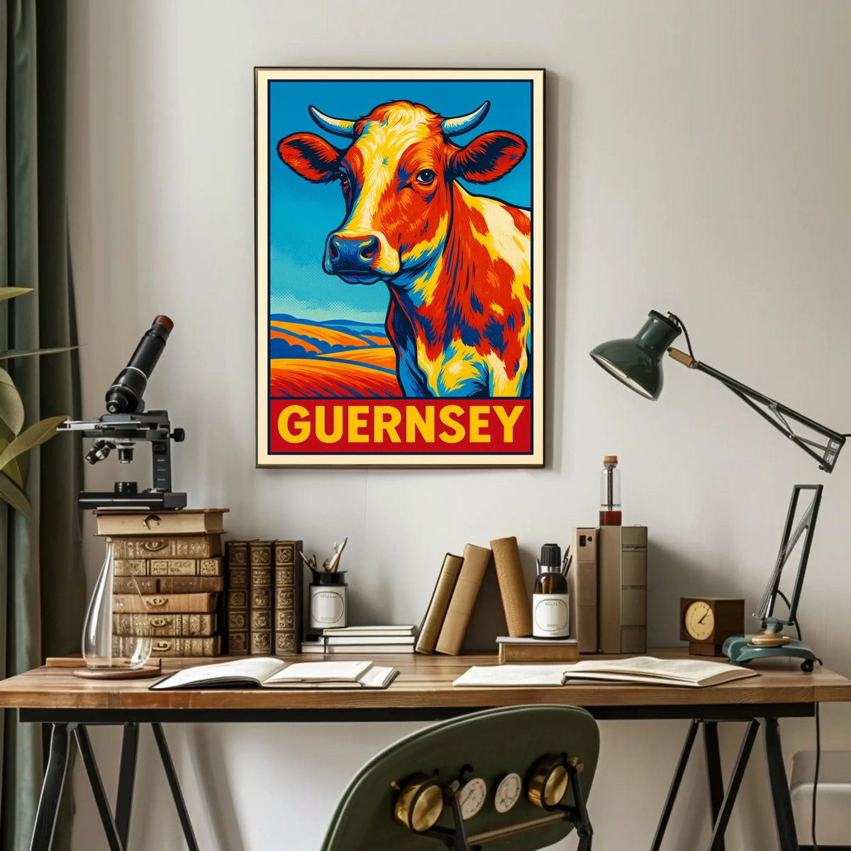 Guernsey Cow Art Poster