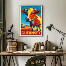 Guernsey Cow Art Poster