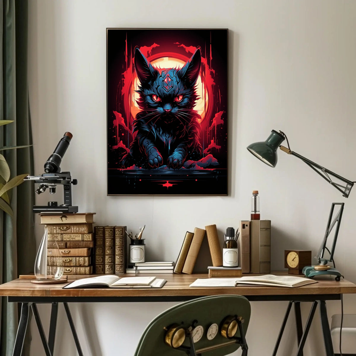 Mystical Cat Poster: Surreal Fantasy Art Print
