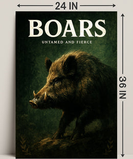 Boars Untamed and Fierce Poster PosterGoat