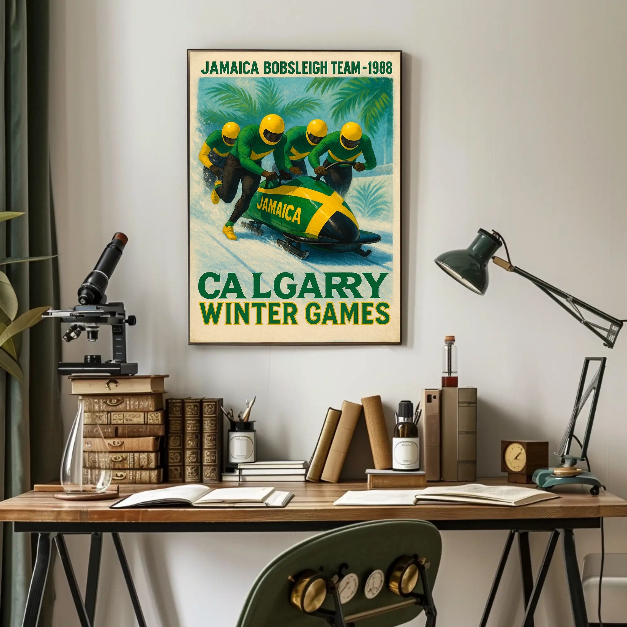 Jamaica Bobsleigh Team 1988 Winter Poster