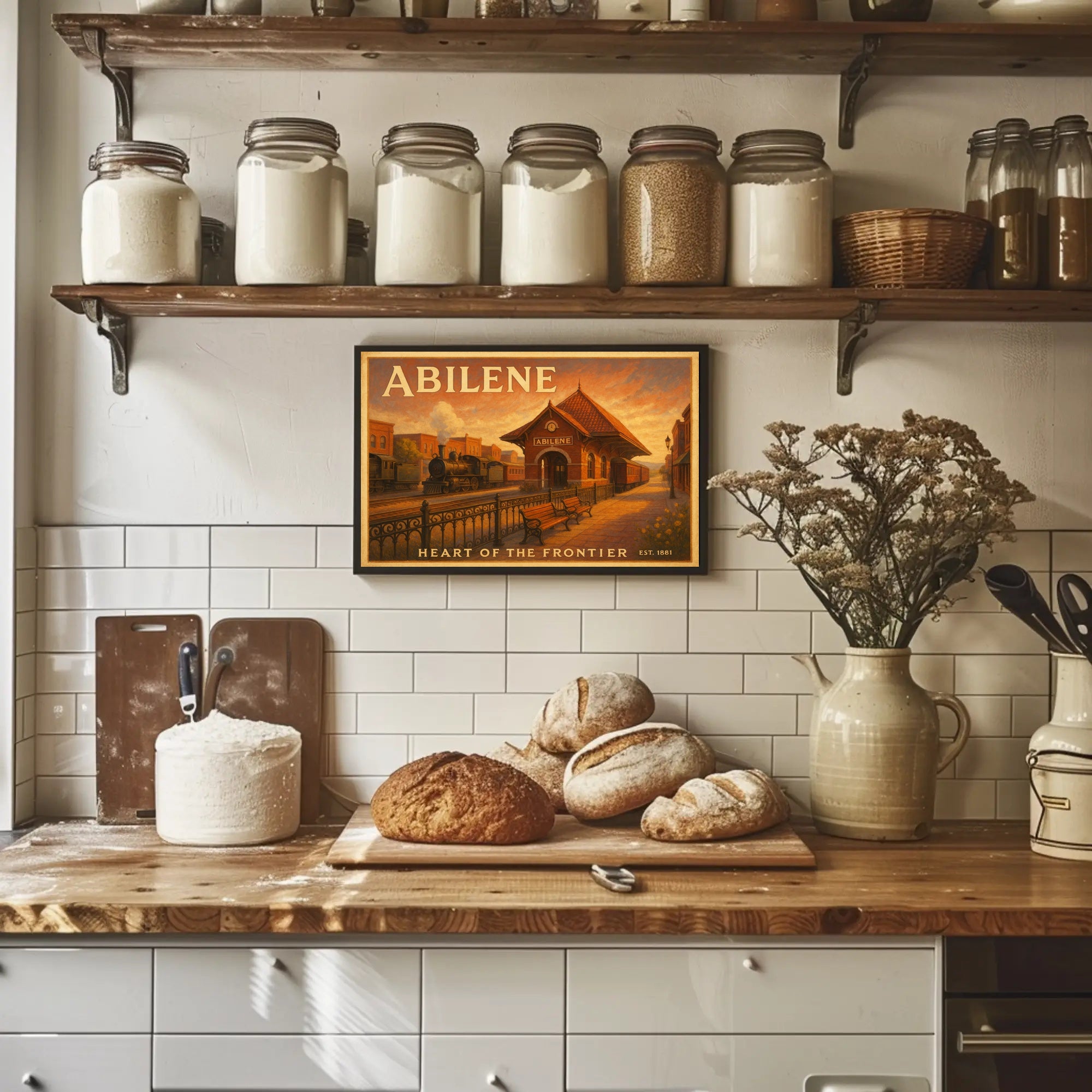 Abilene Railway Station Travel Poster Art Print