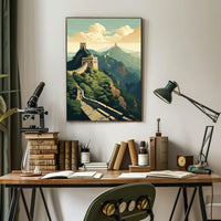 Great Wall Scenic Art: Majestic Travel Poster
