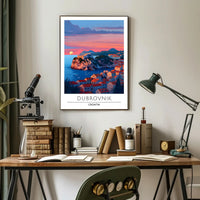Dubrovnik Sunset Coastal Beauty Travel Poster