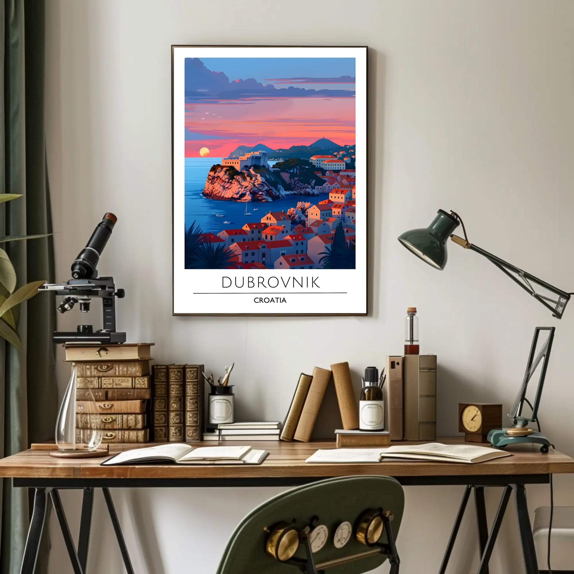 Dubrovnik Sunset Coastal Beauty Travel Poster