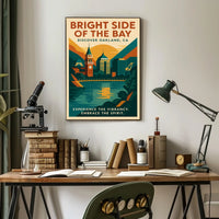 Oakland Cityscape Vintage Travel Poster Art Print