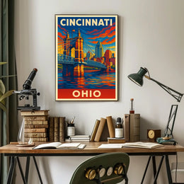 Cincinnati Skyline Art Poster