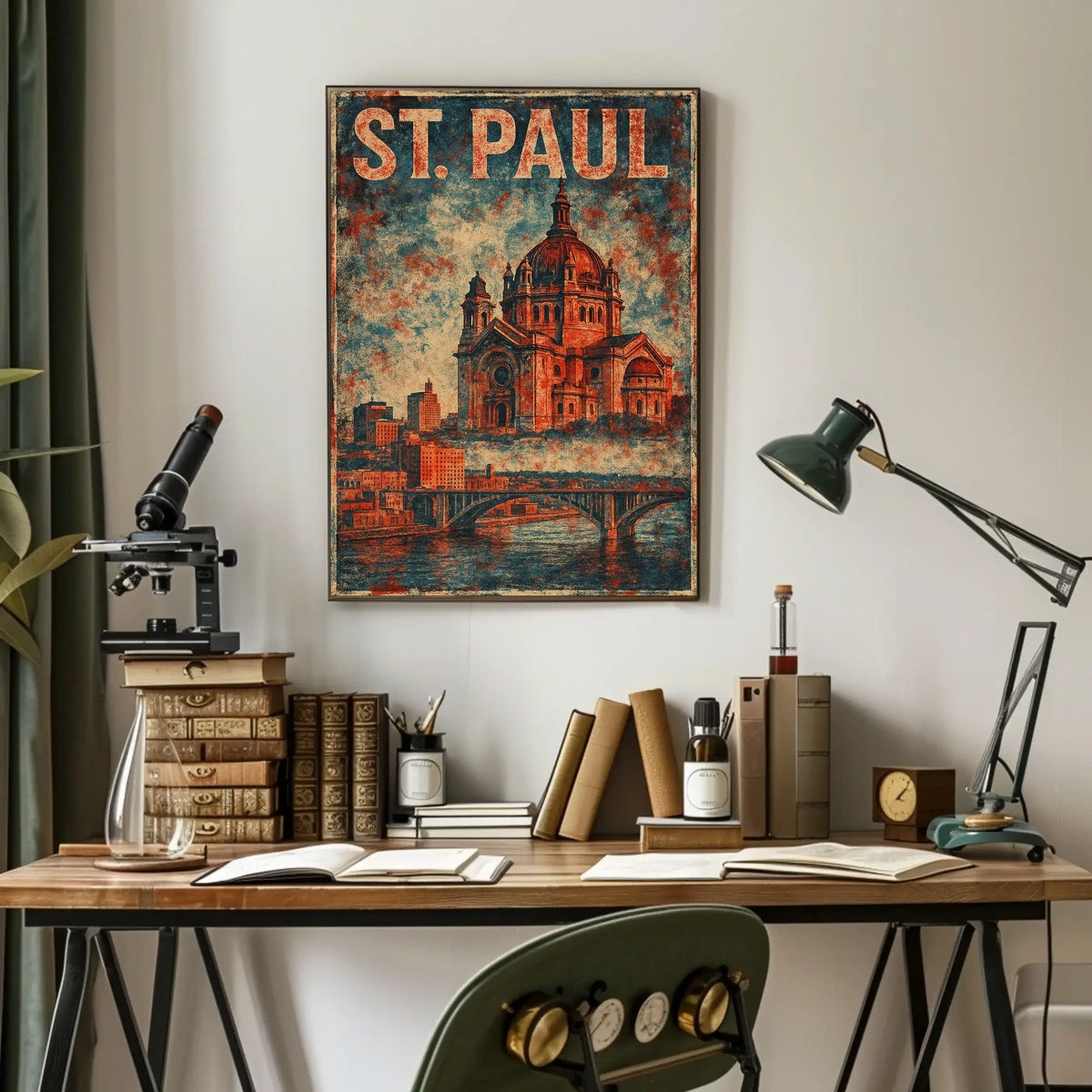 St Paul Cathedral Vintage Art Heritage Typography Historic Charm Weathered Monuments Collectors Skyline Poster