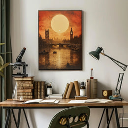 Victorian London Nostalgia: Serene River Travel Poster