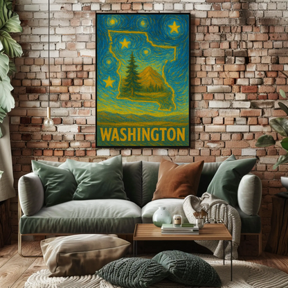Washington Starry Night Poster