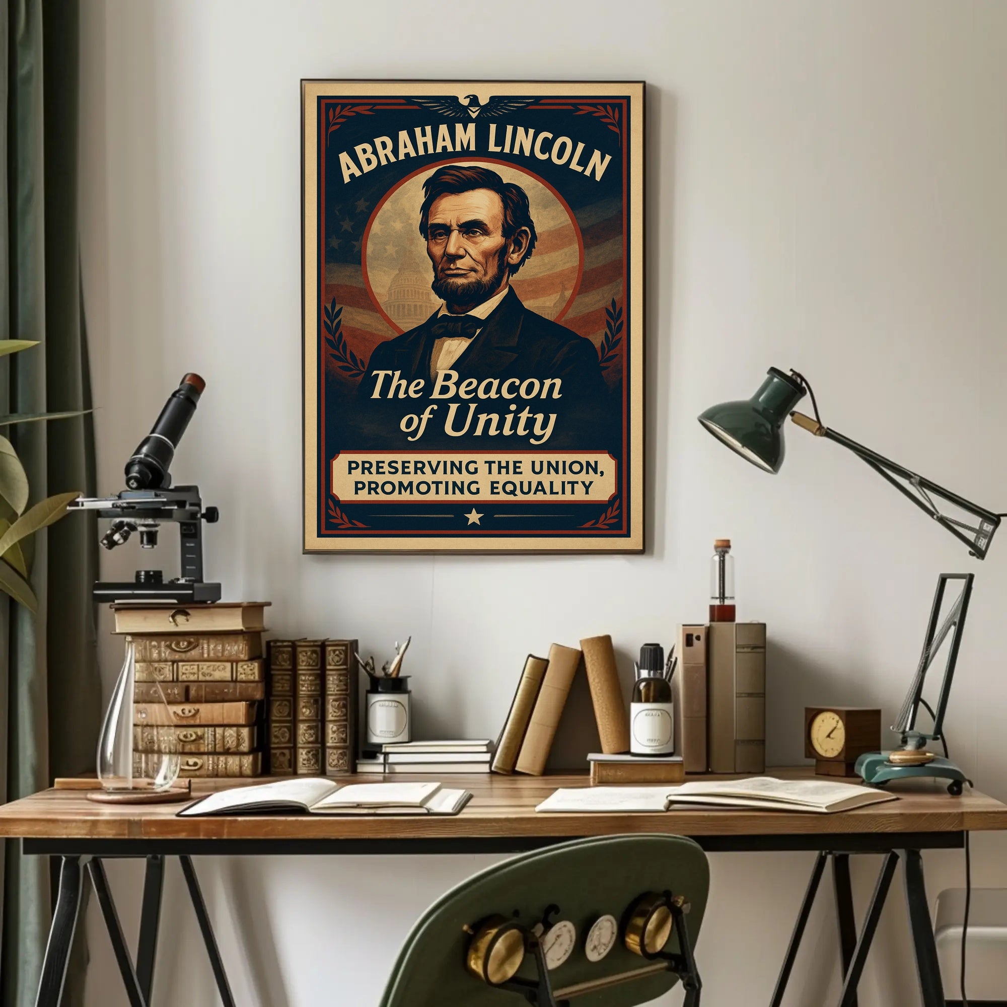 Abraham Lincoln Inspiring Vintage Historical or Presidential Poster PosterGoat